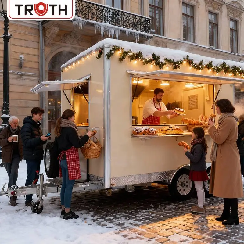 Hot Dog Square Remorcă mobilă pentru mâncare de bucătărie