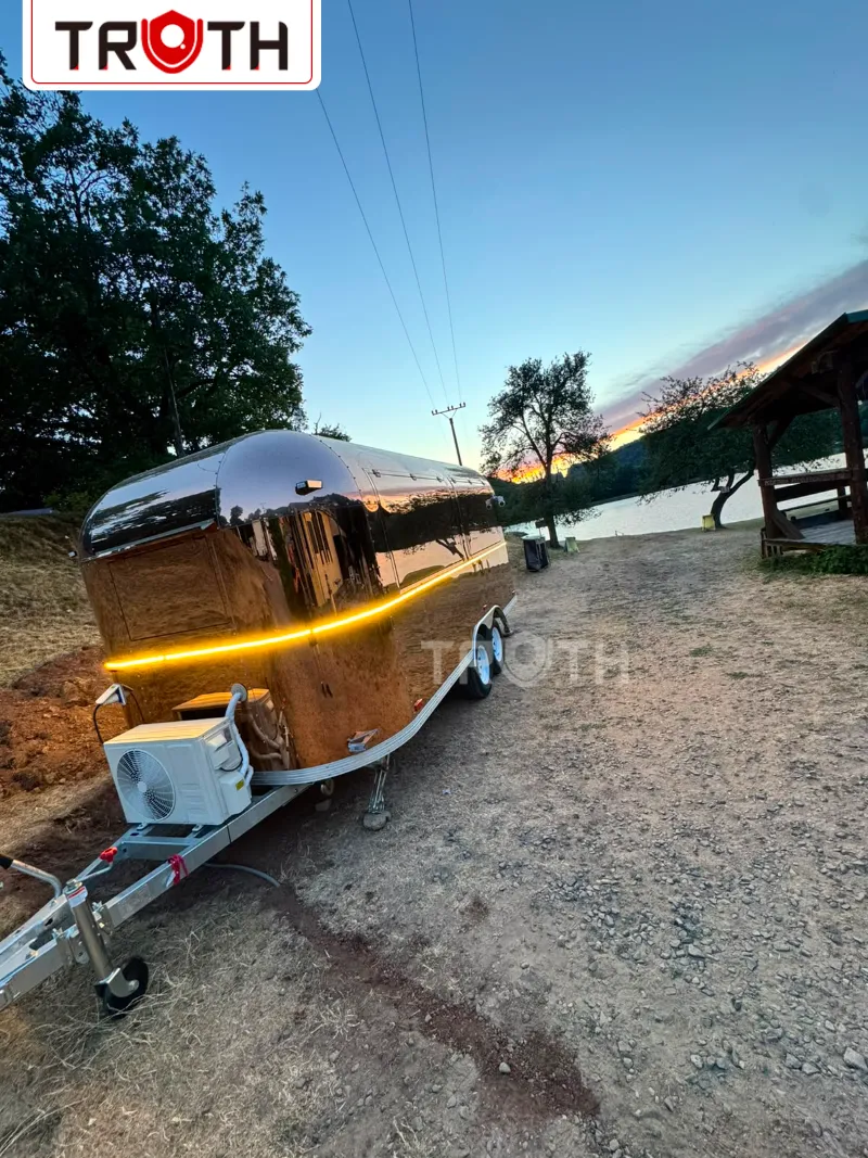 Rose gold coffee and fast food trailer delivered to a customer in Slovakia