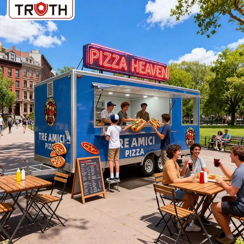 Remorcă mobilă pentru alimente pentru pizza
