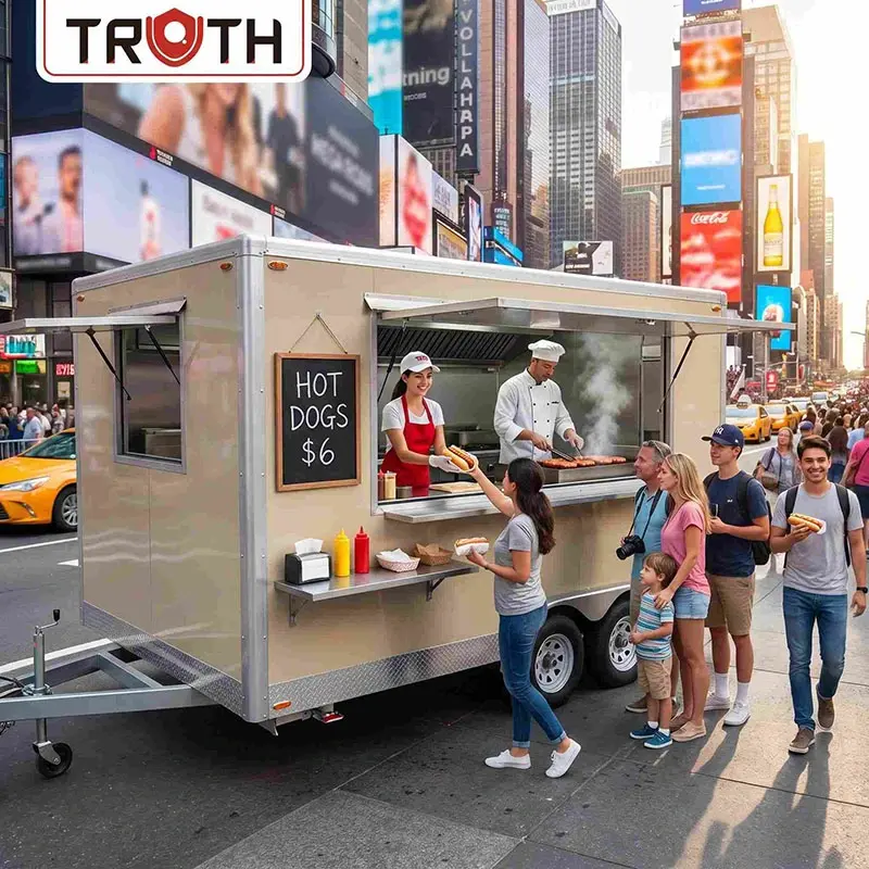 Remorcă pentru camion cu mâncare pentru hot dog pătrată de vânzare
